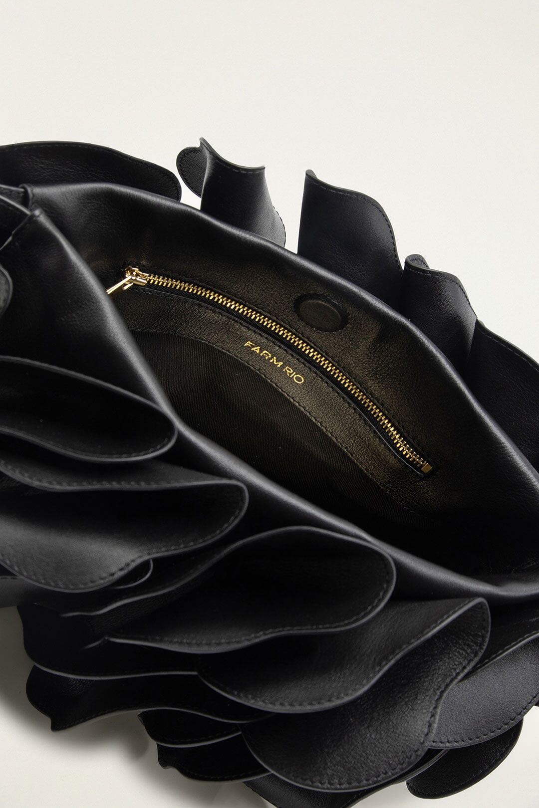 Black Leather Shoulder Flower Bag