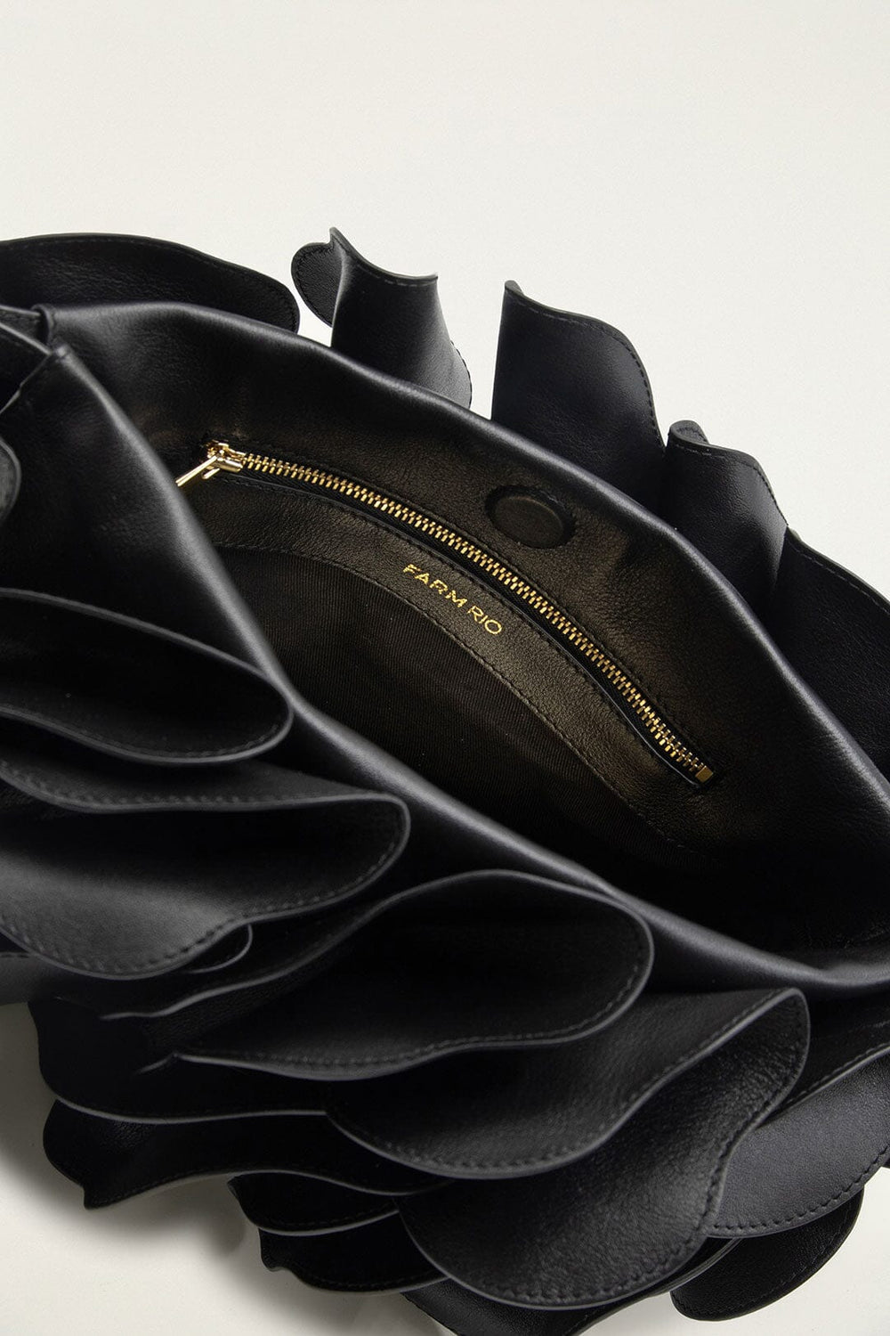 Black Leather Shoulder Flower Bag