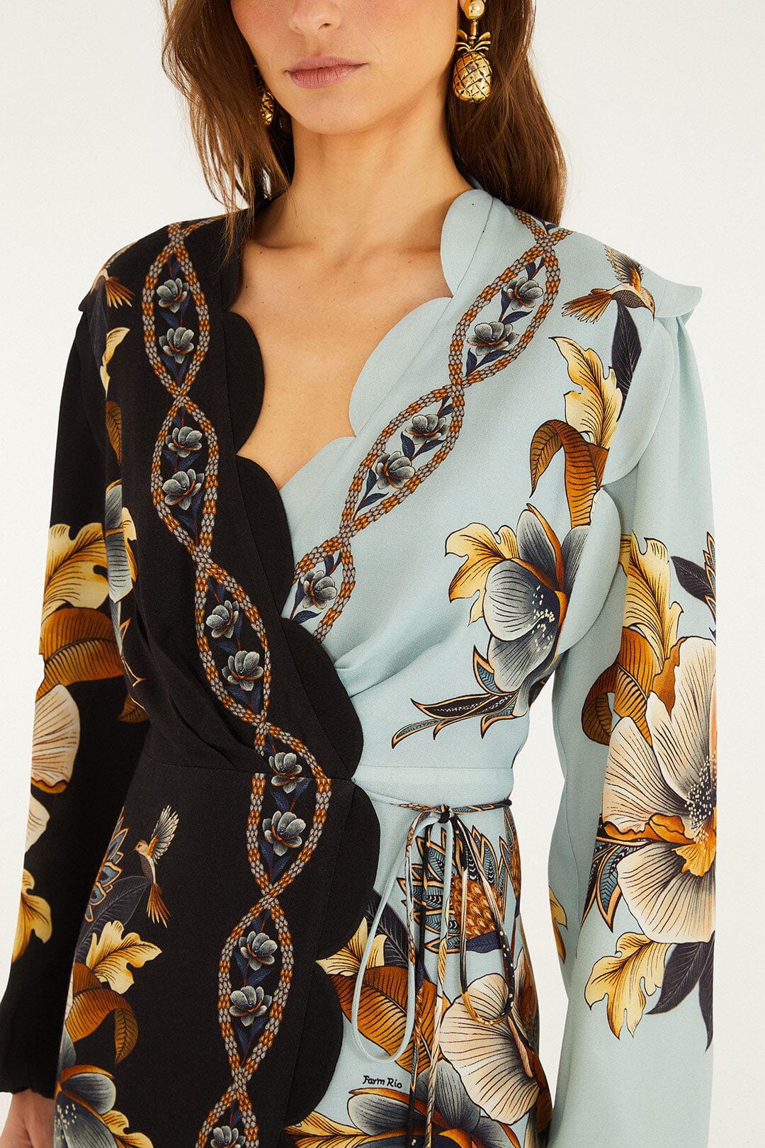 Mixed Snake Garden Wrap Wavy Mini Dress