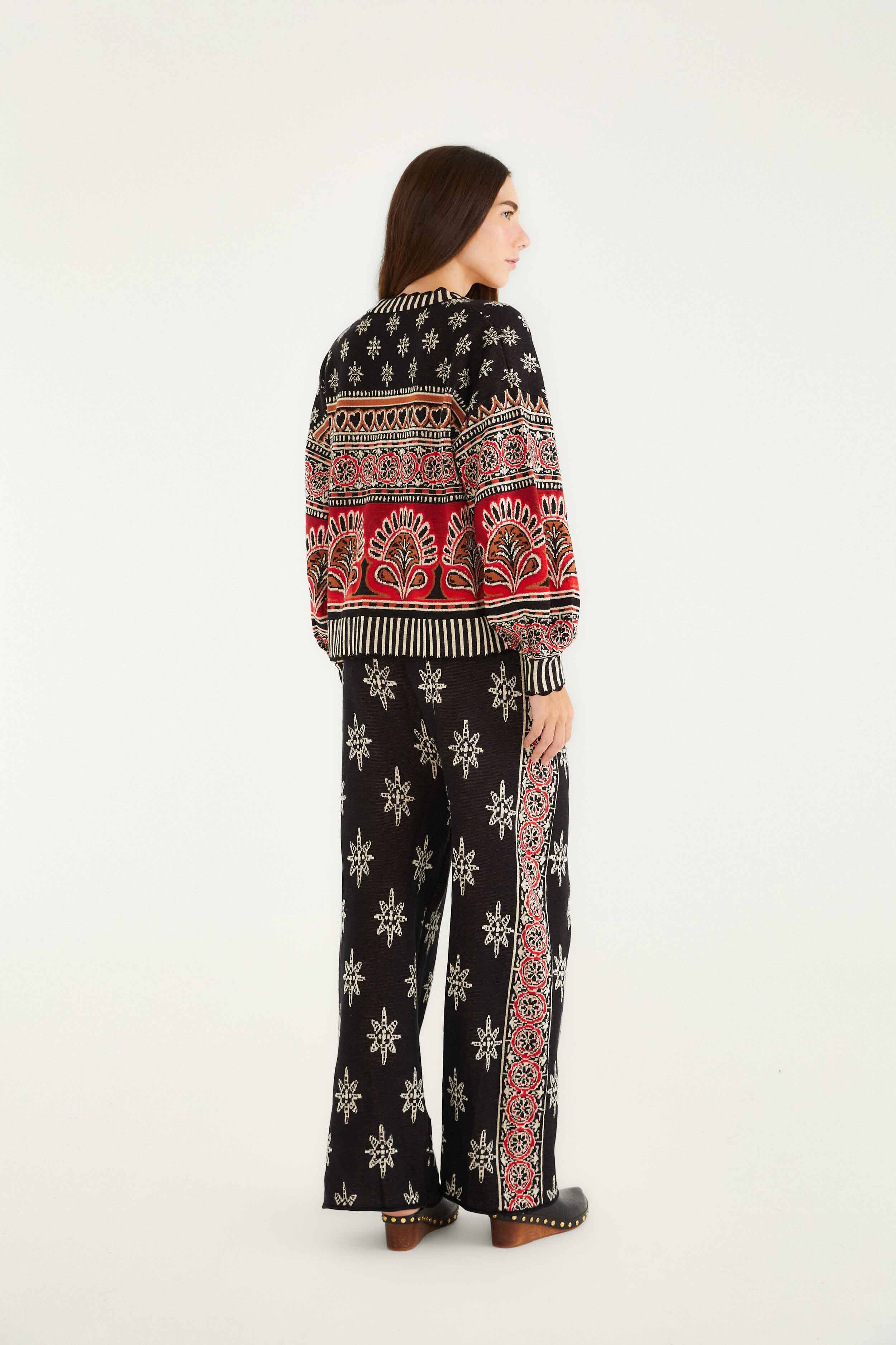 Black Ainika Love Coconut Groove Knit Pants
