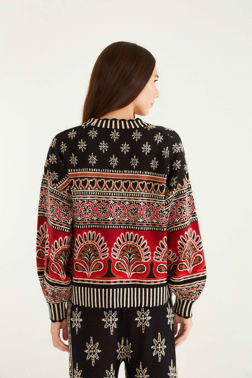 Black Ainika Love Coconut Groove Knit Cardigan