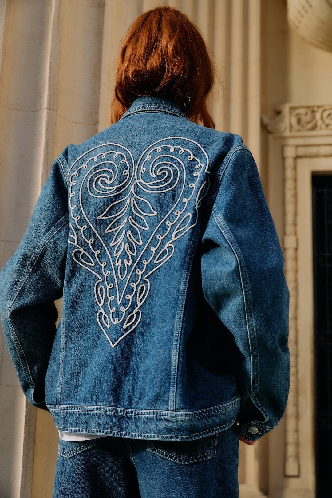 Denim Cornely Buttoned Embroidered Jacket