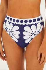 Blue Palermo High Waist Bikini Bottom