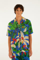 Blue Tropical Island Short Sleeve Lenzing™ Ecovero™ Viscose Shirt