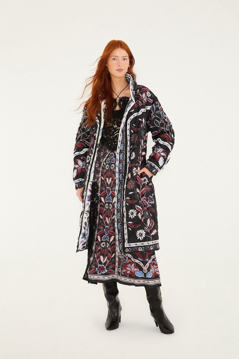 Black Marcelle Reversible Maxi Puffer Jacket