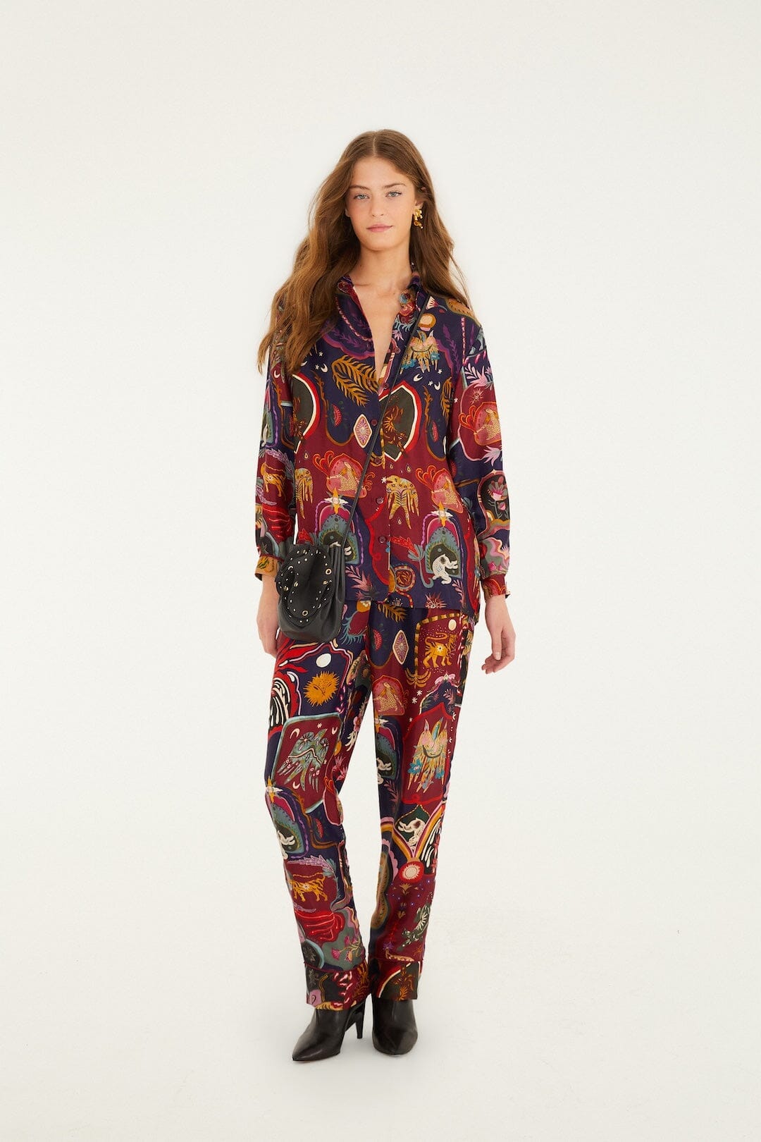 Multicolor Artsy Surreal Land Lenzing� Ecovero� Viscose Pants