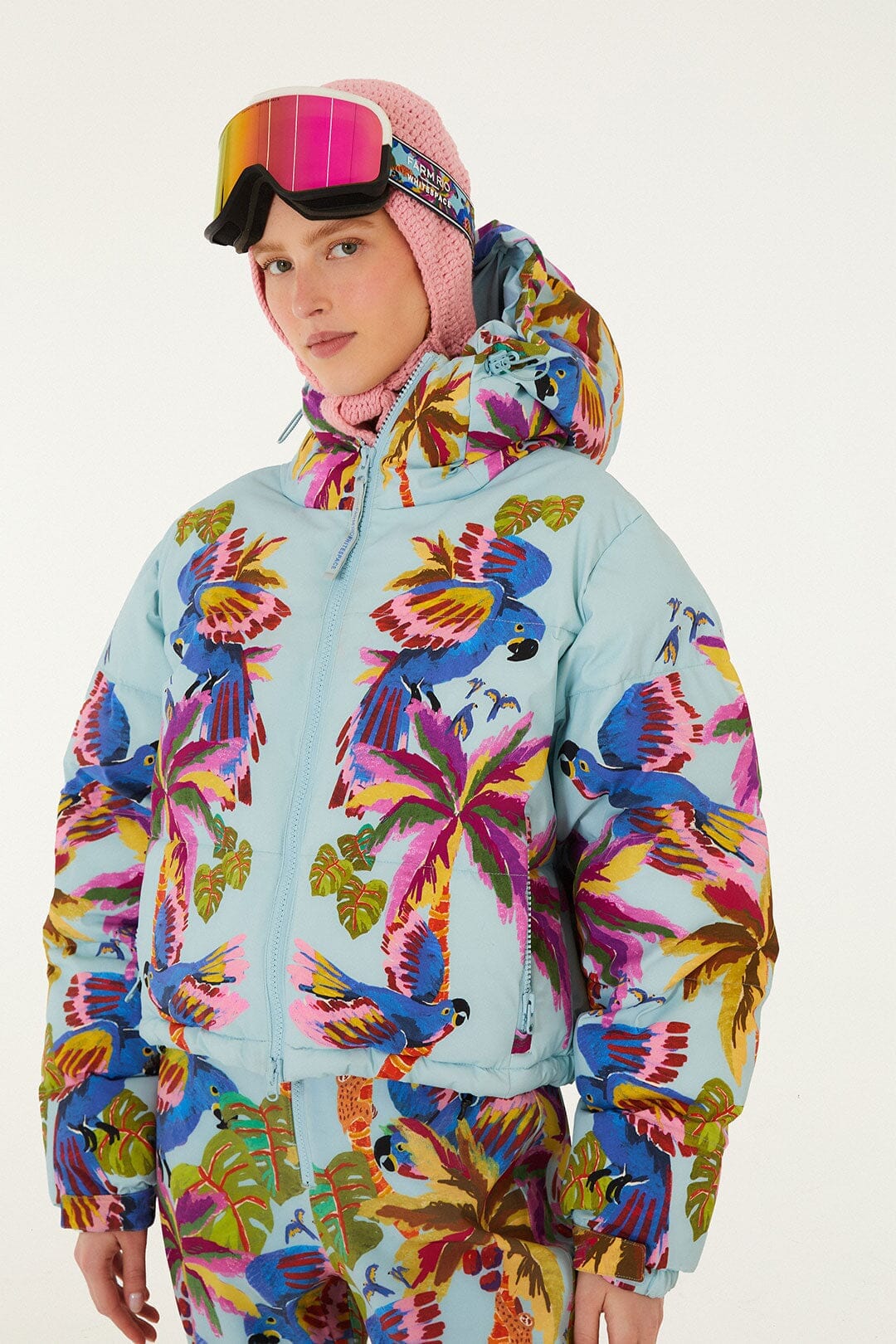 Blue Macaw Puffer Jacket