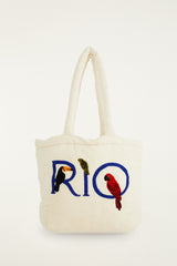 Off-White Embroidered Rio Tote Bag