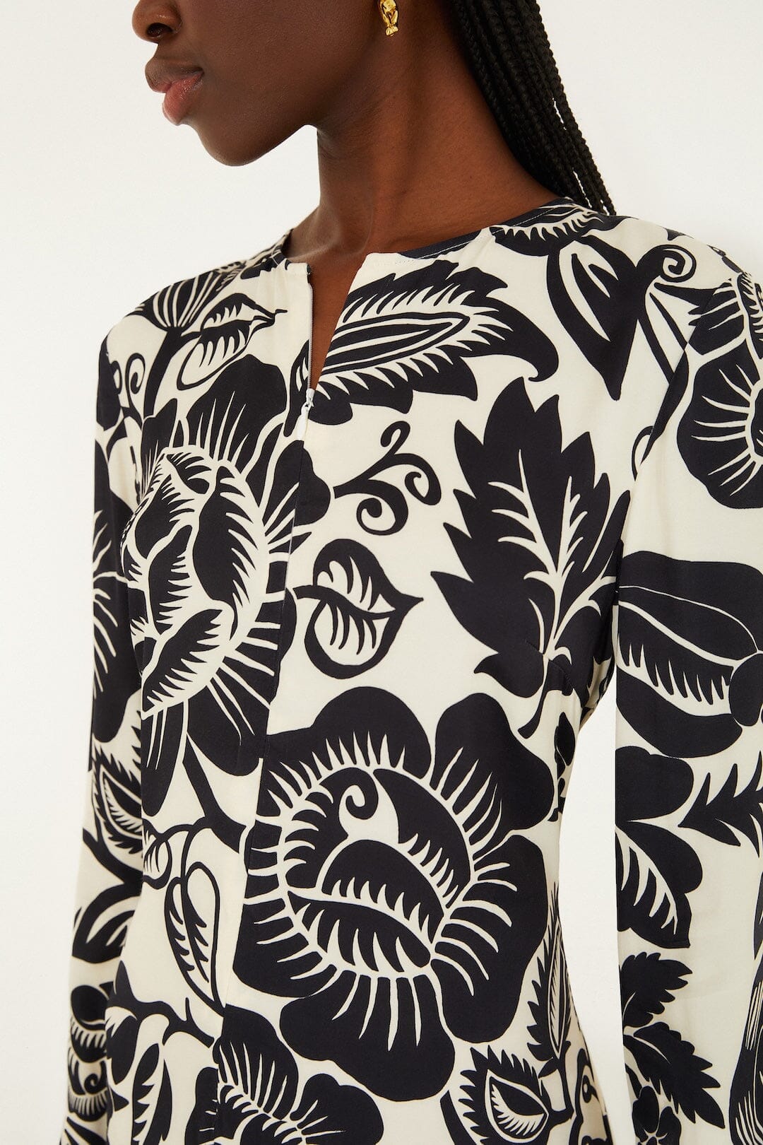 Off-White Cashews And Birds Lenzing� Ecovero� Viscose Maxi Dress