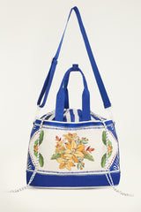 Blue Carioca Tropical Destiny Drawstring Tote Bag
