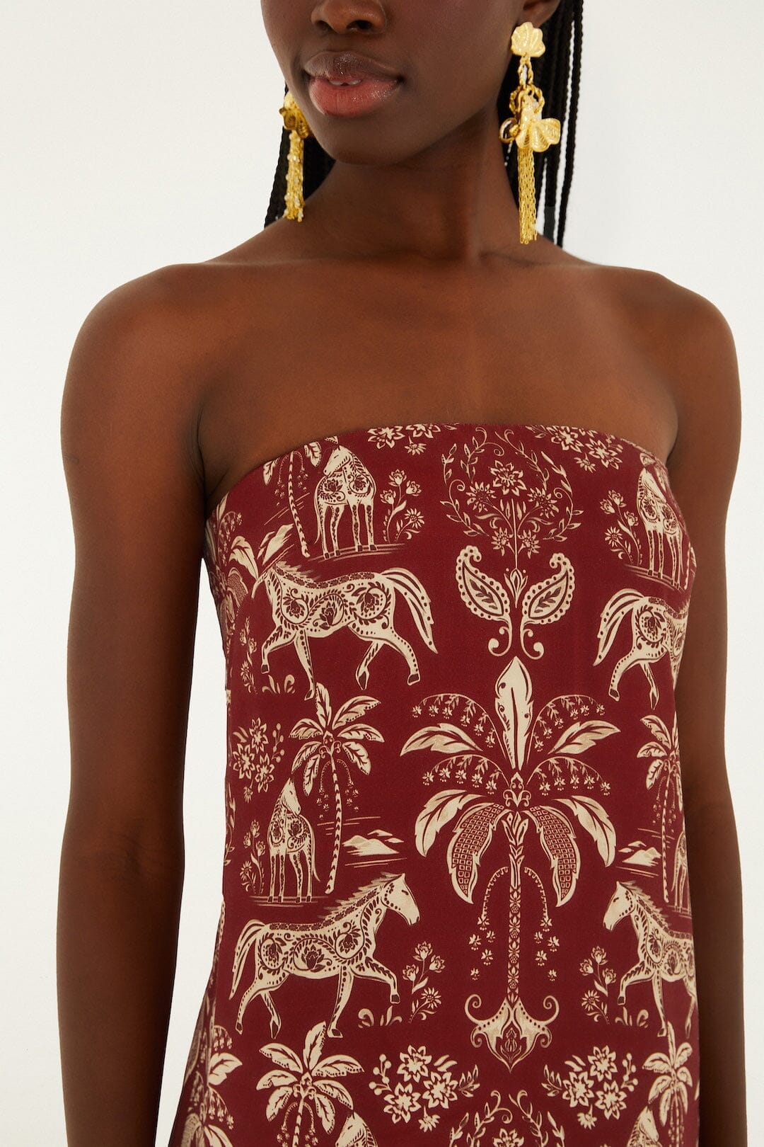 Dark Red Haras Sleeveless Lenzing� Ecovero� Viscose Maxi Dress