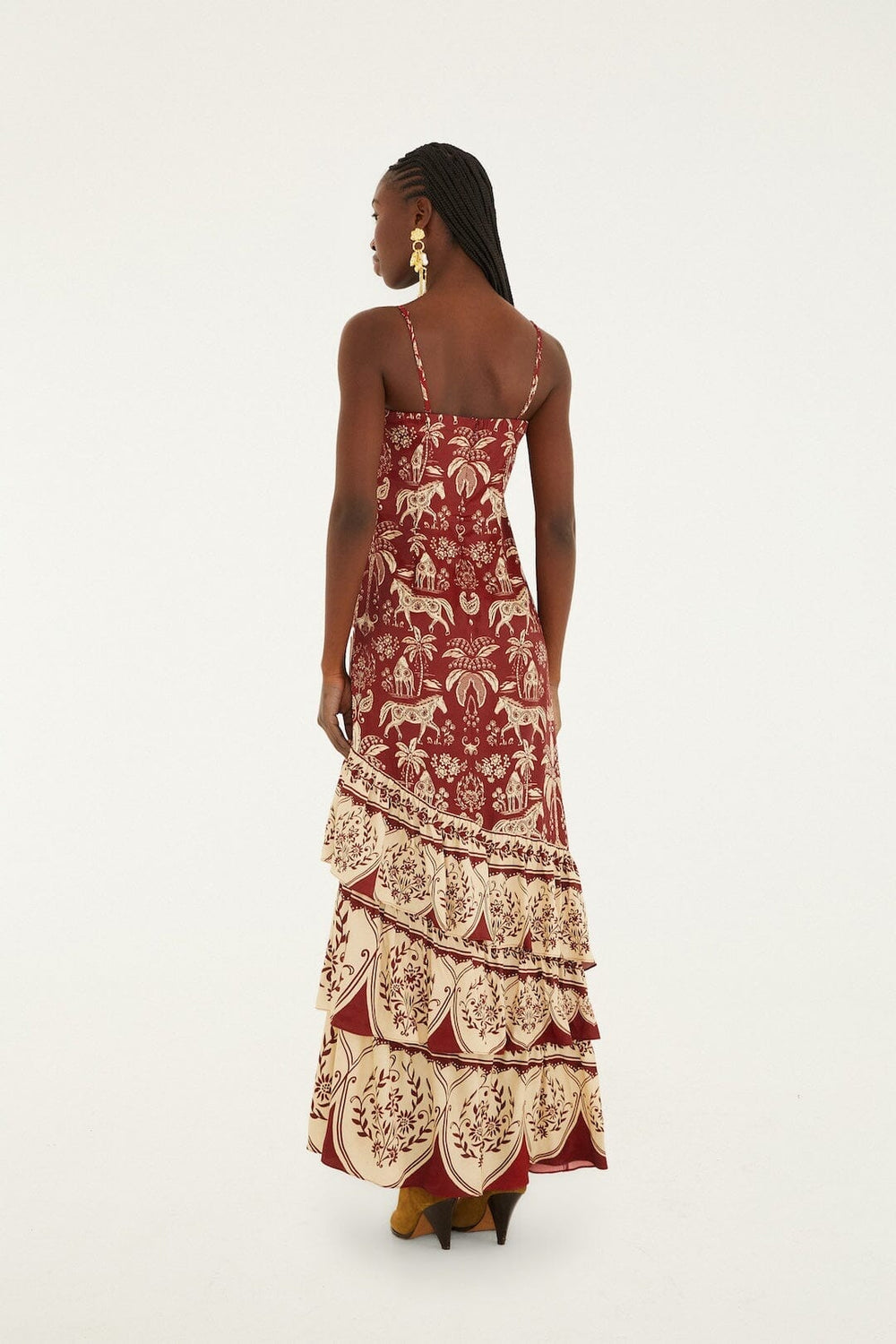 Dark Red Haras Sleeveless Lenzing� Ecovero� Viscose Maxi Dress