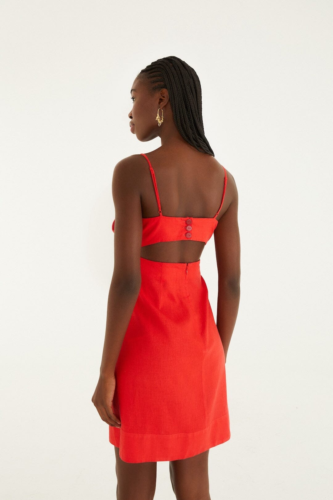 Red 3d Flower Lenzing� Ecovero� Euroflax� Mini Dress