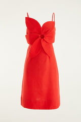 Red 3d Flower Lenzing� Ecovero� Euroflax� Mini Dress