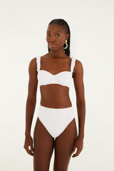 White Gerbera Daisy Underwire Bikini Top