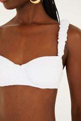 White Gerbera Daisy Underwire Bikini Top