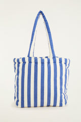 Blue Stripped Macaw Embroidered Tote Bag