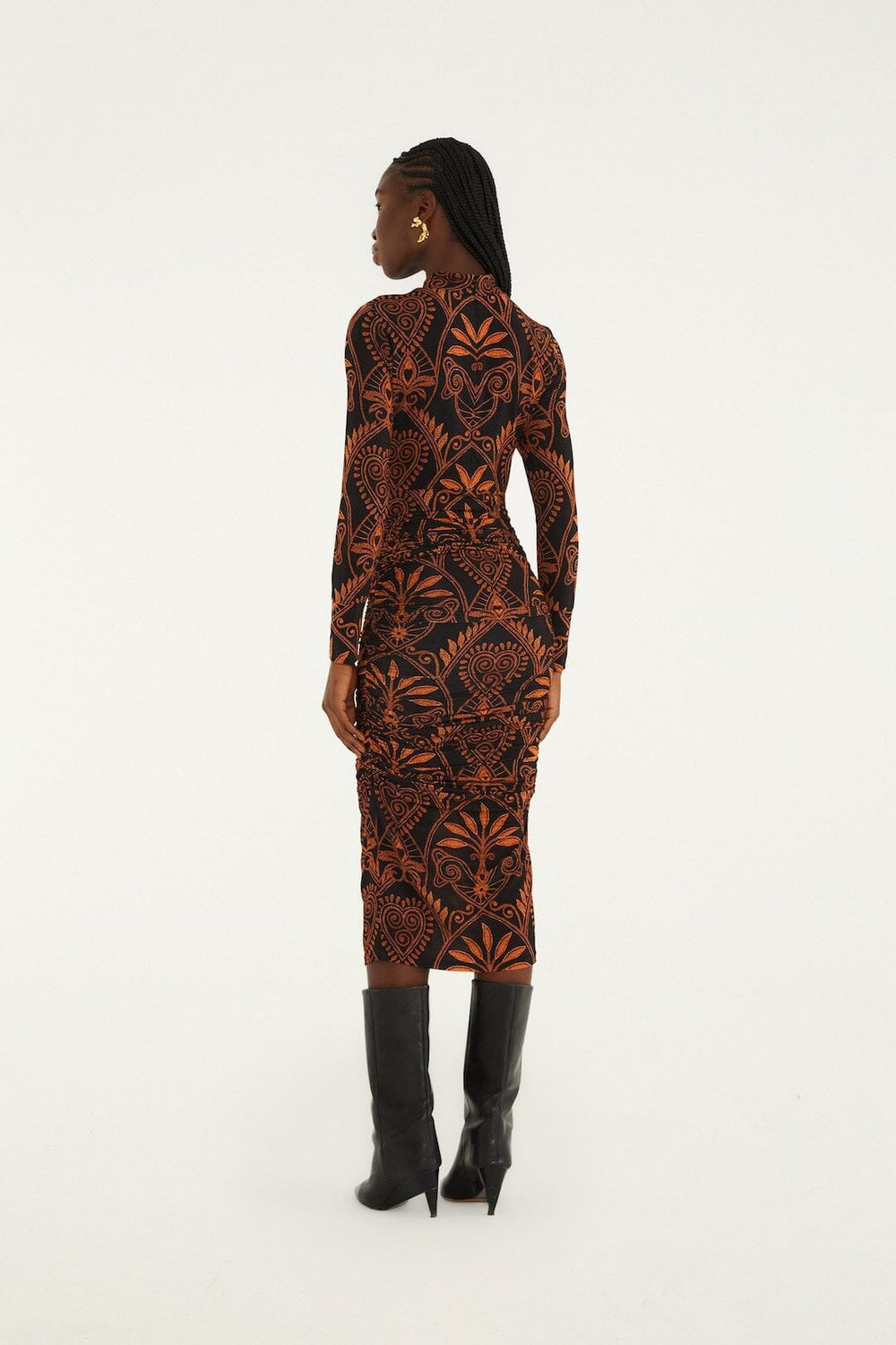 Black Cornely Ainika Jersey Midi Dress