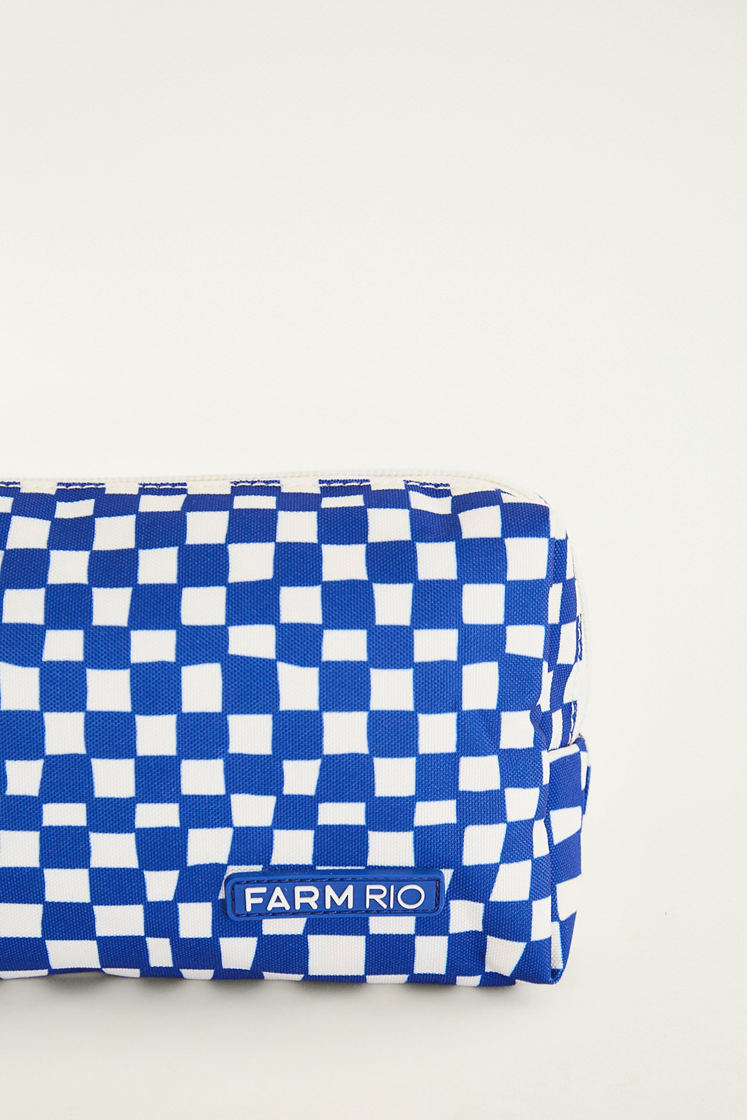 Blue Checkered Dream Pouch Bag