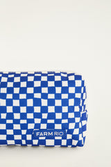 Blue Checkered Dream Pouch Bag