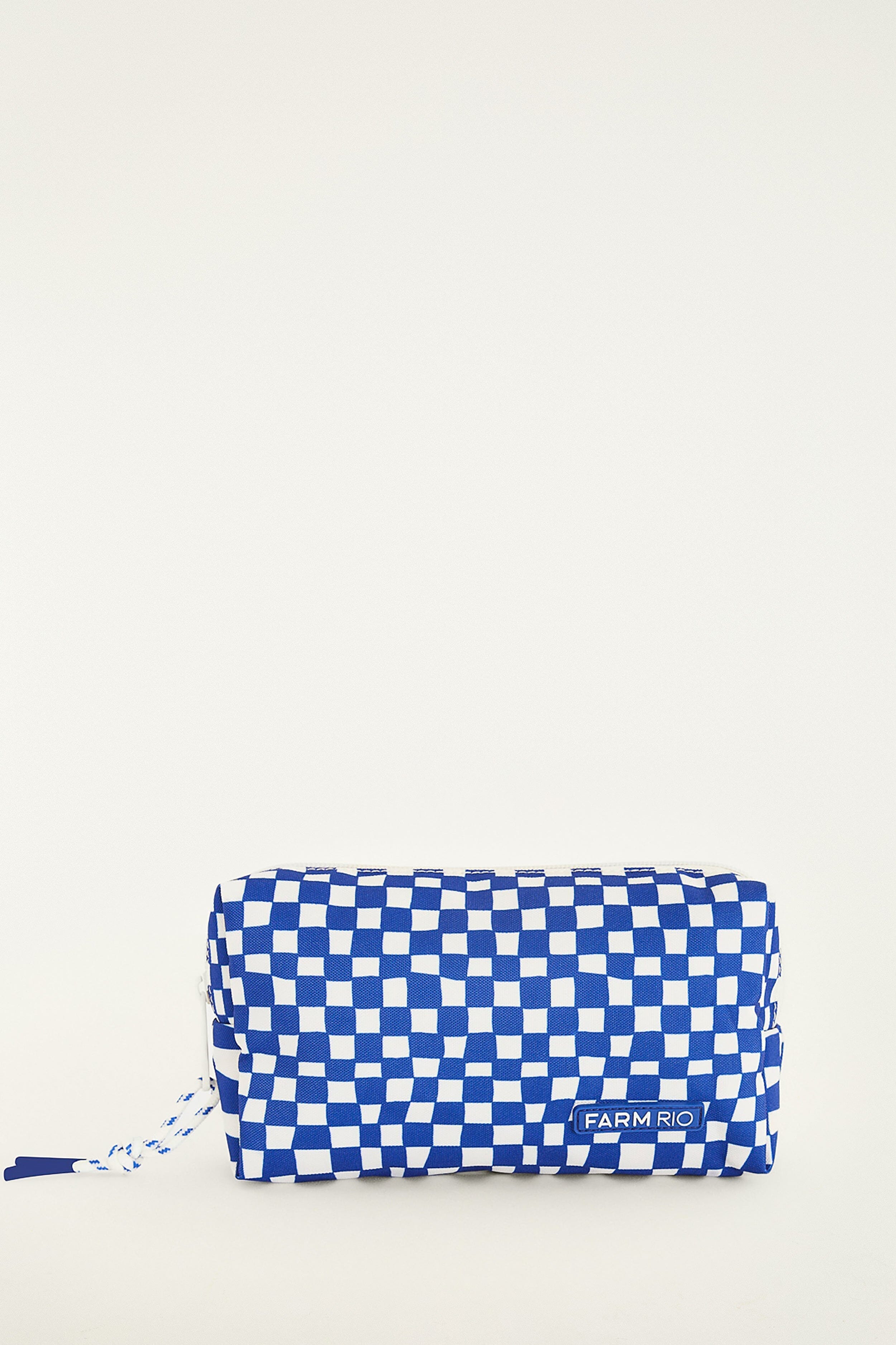 Blue Checkered Dream Pouch Bag