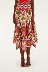 Red Odara Scallops Lenzing� Ecovero� Euroflax� Midi Skirt