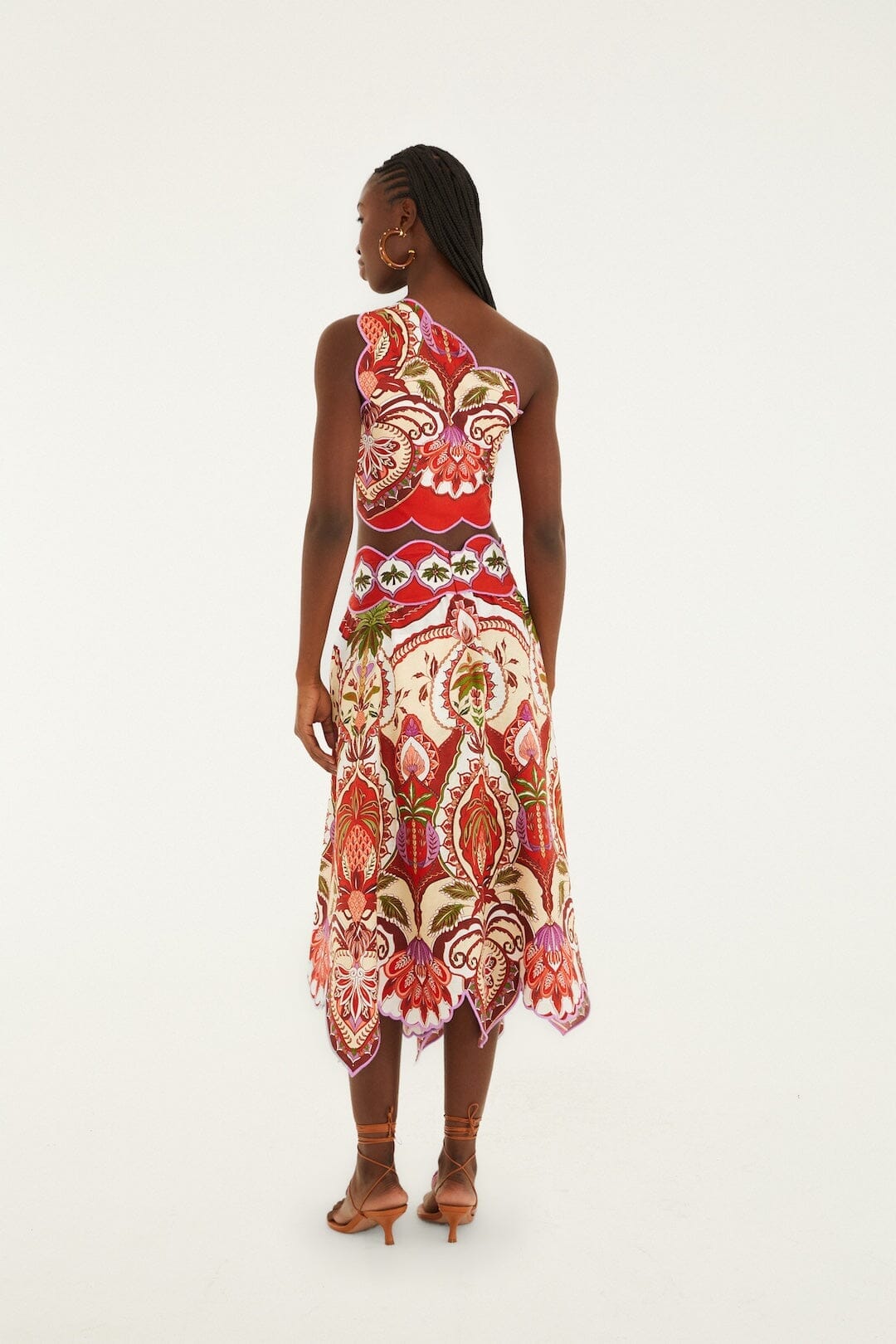 Red Odara Scallops Lenzing� Ecovero� Euroflax� Midi Skirt