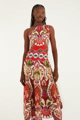 Red Odara Scallops Lenzing� Ecovero� Euroflax� Midi Skirt