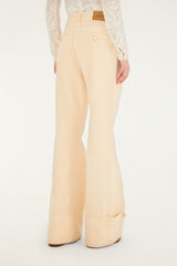 Light Pink Buttoned Flare Pants