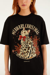 Black Meawrry Christmas Organic Cotton T-Shirt