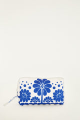 Blue Macaw Striped Pouch Bag