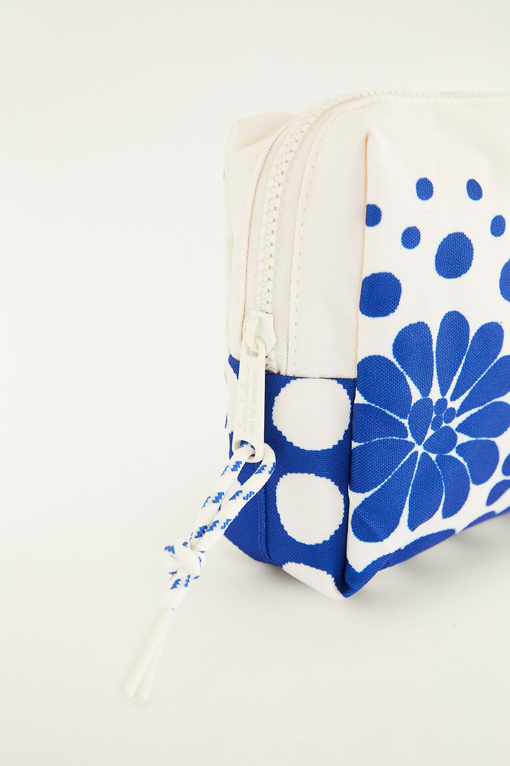 Blue Macaw Striped Pouch Bag