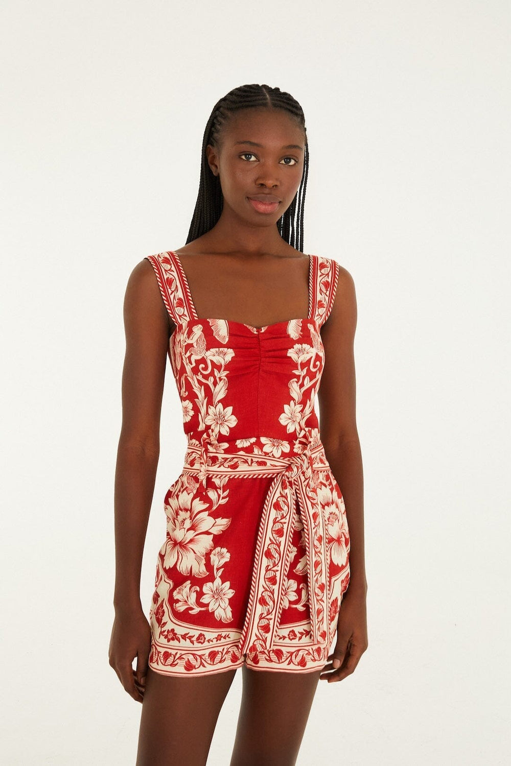 Red Guanacaste Belted Lenzing� Ecovero� Euroflax� Romper