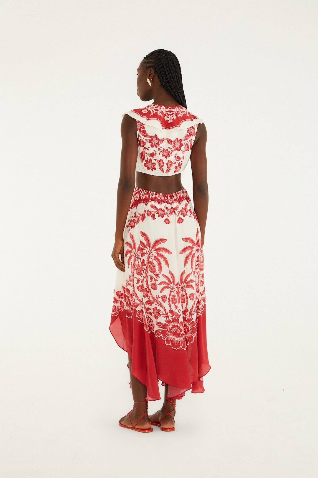 Sand Guanacaste Cut-Out Waist Sleeveless Midi Dress