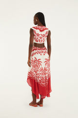 Sand Guanacaste Cut-Out Waist Sleeveless Midi Dress