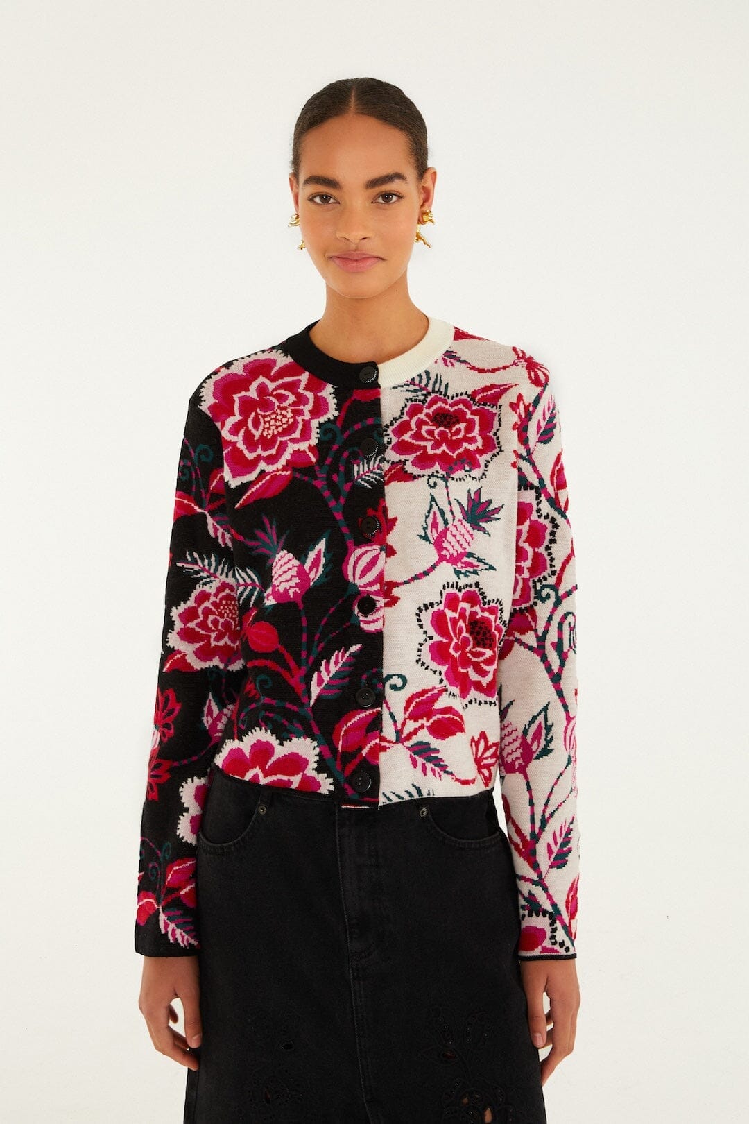 Mixed Winter Garden Knit Cardigan