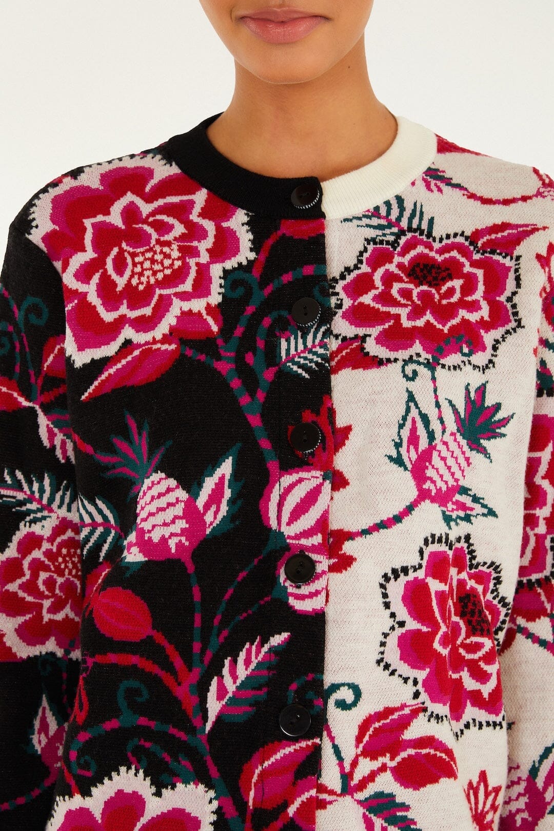 Mixed Winter Garden Knit Cardigan