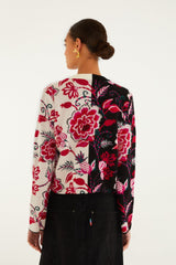 Mixed Winter Garden Knit Cardigan